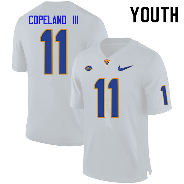 Youth #11 Addison Copeland III Pitt Panthers College Football Jerseys Sale-White